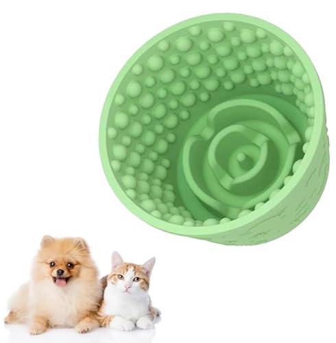 Slow Feeder Hundenapf Silikon Rutschfest Lick Freeze Bowl für Kleine Mittlere Große Hunde Anti-Ersticken und Angstlinderung Welpen Leckmatte Leckmatte Lecken Spender für alle Hundegrößen (Grün) von Generisch
