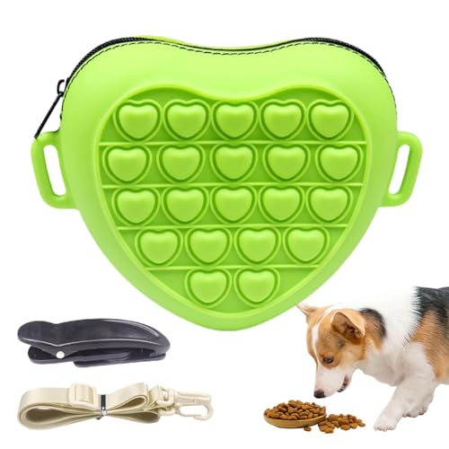 Snack-Tasche für Hunde und Katzen, Silikon, für Katzentraining, Leckerli-Tasche und Futterbehälter, Haustierfutterbehälter für kleine und mittelgroße Haustiere von Generisch