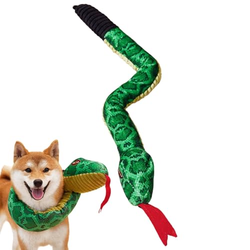 Snake Hundespielzeug - Soft Touch Stofftier mit Klangpapier | Bissfestes Schlange Plüsch Hundespielzeug | Schlange Plüsch Hundespielzeug für aggressive Kauer | Plüsch Niedliches Hundekauspielzeug von Generisch