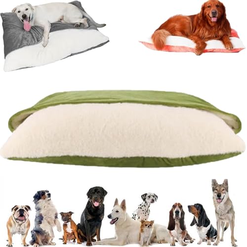 Snoozie Snuggle Burrow Bed, Washable Dog Bed with Cover Cave, Nest Dog Beds, Removable Indoor Pets Sleeping Bag, for Small Medium Large Size Pet (Green, XL) von Generisch