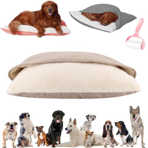 Snoozie Snuggle Burrow Dog Bed,Removable Washable Burrow Pet Bed,Comfort Covered Puppy Tent Beds,Semi Enclosed Anti Slip Indoor Plush Dogs Nest von Generisch