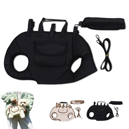 Snuggle Sling Dog Carrier, Dog Lift Harness Carrier, Adjustable Pet Backpack, Adjustable Breathable Vest Straps, Suitable for Dogs of Different Weights (Black,S) von Generisch