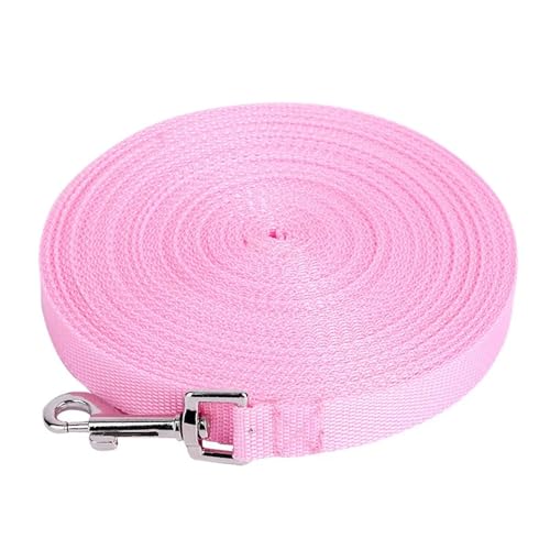 Solide Hundeleine für große Hunde, Welpen, Spazierengehen, Training, Nylonseil, lange Leinen (Rosa, 15 m x 2 cm) von Generisch