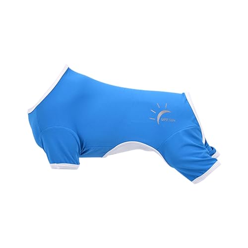 # Sommer-Hundekleidung, atmungsaktiv, anti-elastisch, für große Hunde, Sonnenbekleidung, vierbeinig, Blau, Größe XXL (Blau, XXL) von Generisch
