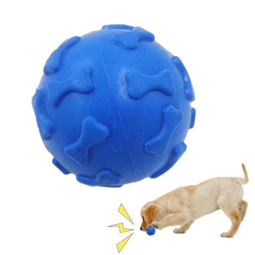 Spielzeug für Hunde, Hundespielzeug, Hundeball, langlebiger Hundeball, quietschend, unzerstörbar, quietschender Ball für mittelgroße und kleine Hunde, schwimmender Hundeball (blau) von Generisch