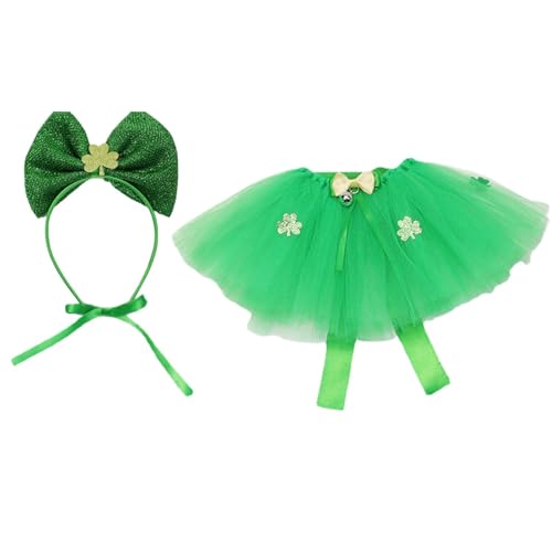 St. Patricks Day Hundekostüm,Hund St. Patricks Day Outfit | Welpe Tutu Rock Stirnbänder | St. Patrick's Day Hundekostüm St. Patrick's Day Hundekostüm Kleidung für kleine und mittelgroße Hunde von Generisch