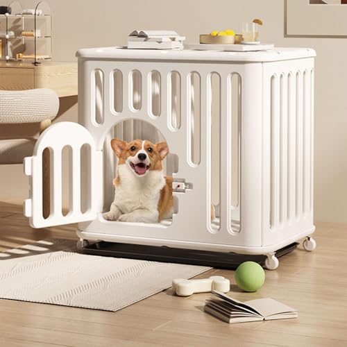 Stabiler Haustier-Hundekäfig aus PE-Kunststoff mit Rädern, ausbruchsicherem Schloss und leicht zu reinigender Ablage für sichere, bequeme Welpen und kleine mittelgroße Hundehütte Stabiler Haustier-Hundekäfig aus PE-Kunststoff mit Rädern, ausbruchsicherem Schloss und leicht zu reinigender Ablage für sichere, bequeme Welpen und kleine mittelgroße Hundehütte von Generisch