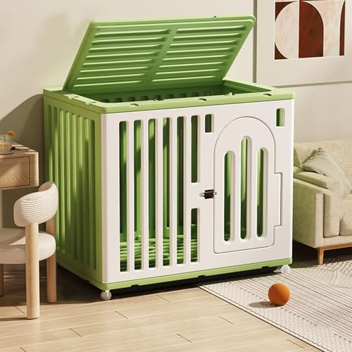 Stabiler Haustier-Hundekäfig aus PE-Kunststoff mit Rollen, ausbruchsicheres Schloss und leicht zu reinigende Ablage für kleine bis mittelgroße Hunde, ideal für Zuhause oder auf Reisen Stabiler Haustier-Hundekäfig aus PE-Kunststoff mit Rollen, ausbruchsicheres Schloss und leicht zu reinigende Ablage für kleine bis mittelgroße Hunde, ideal für Zuhause oder auf Reisen von Generisch