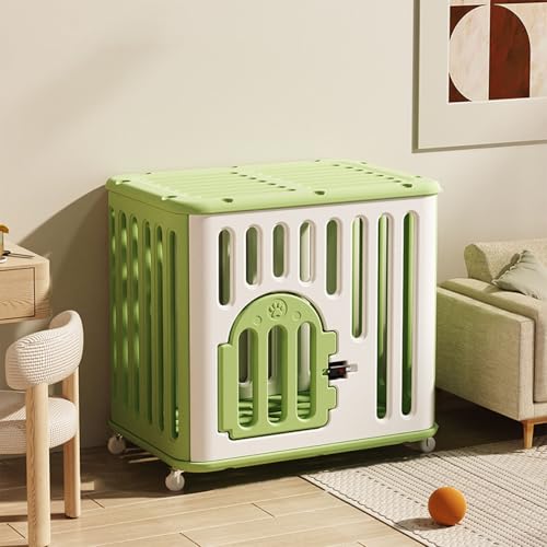 Stabiler Haustier-Hundekäfig aus PE-Kunststoff mit Rollen, ausbruchsicheres Schloss und leicht zu reinigende Ablage für kleine bis mittelgroße Hunde, ideal für Zuhause oder auf Reisen Stabiler Haustier-Hundekäfig aus PE-Kunststoff mit Rollen, ausbruchsicheres Schloss und leicht zu reinigende Ablage für kleine bis mittelgroße Hunde, ideal für Zuhause oder auf Reisen von Generisch