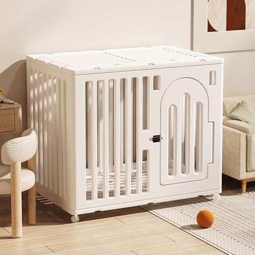 Stabiler Haustier-Hundekäfig aus PE-Kunststoff mit Rollen, ausbruchsicheres Schloss und leicht zu reinigende Ablage für kleine bis mittelgroße Hunde, ideal für Zuhause oder auf Reisen Stabiler Haustier-Hundekäfig aus PE-Kunststoff mit Rollen, ausbruchsicheres Schloss und leicht zu reinigende Ablage für kleine bis mittelgroße Hunde, ideal für Zuhause oder auf Reisen von Generisch