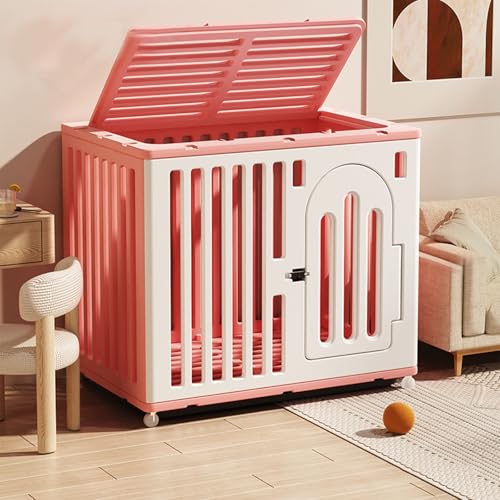 Stabiler Haustier-Hundekäfig aus PE-Kunststoff mit Rollen, ausbruchsicheres Schloss und leicht zu reinigende Ablage für kleine bis mittelgroße Hunde, ideal für Zuhause oder auf Reisen Stabiler Haustier-Hundekäfig aus PE-Kunststoff mit Rollen, ausbruchsicheres Schloss und leicht zu reinigende Ablage für kleine bis mittelgroße Hunde, ideal für Zuhause oder auf Reisen von Generisch