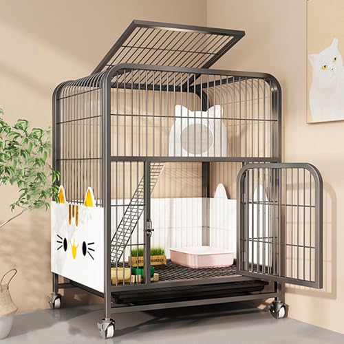 Stabiler Haustierkäfig mit Vierkantrohr und Universalrollen für einfache Mobilität, mehrstufiges Design, ideal für Katzen, Hunde und Kaninchen Stabiler Haustierkäfig mit Vierkantrohr und Universalrollen für einfache Mobilität, mehrstufiges Design, ideal für Katzen, Hunde und Kaninchen von Generisch