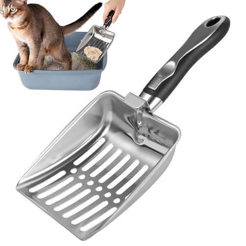 Stainless Steel Cat Litter Scoop, Heavy-Duty Shovel, Sifter Poop Cleaner Tool, 10.04 x 4.21 Zoll, Wide Rustproof Design, Ideal for Cat, Chicken, Dog, Kitten, Reptile, Terrarium Stainless Steel Cat Litter Scoop, Heavy-Duty Shovel, Sifter Poop Cleaner Tool, 10.04 x 4.21 Zoll, Wide Rustproof Design, Ideal for Cat, Chicken, Dog, Kitten, Reptile, Terrarium von Generisch