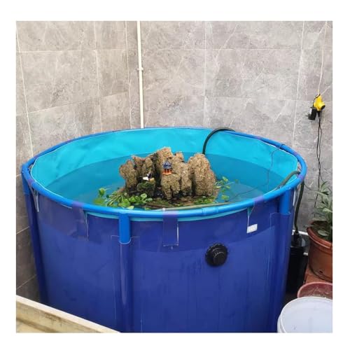 Stehendes Aquarium für Koi und Goldfische, robuster PVC-Canvas-Teich mit Rahmen, ideal für oberirdische Pool-Wasserspeicherung und Fischhaltung von Generisch