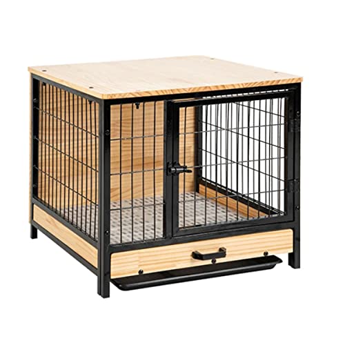 Stilvolle Hundekäfig-Möbel aus Holz mit Rollen und Tablett, dekorativer Haustierhüttentisch für kleine mittelgroße Hunde, verschönert die Heimdekoration Stilvolle Hundekäfig-Möbel aus Holz mit Rollen und Tablett, dekorativer Haustierhüttentisch für kleine mittelgroße Hunde, verschönert die Heimdekoration von Generisch