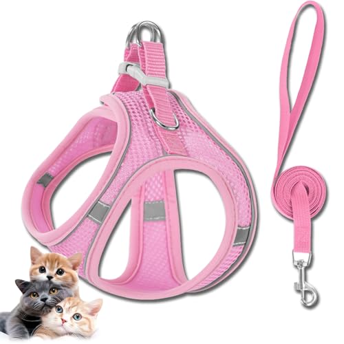Stimuli Cat Harness Design for Outdoor Cats,Stimuli Cat Explorer Harness,Stimulicat Harness Adjustable Soft Mesh Vest with Reflective Safety Strips,Allowing Cats to Safe and Stress-Free (E,XXXS) von Generisch