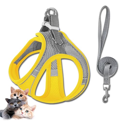 Stimuli Cat Harness Design for Outdoor Cats,Stimuli Cat Explorer Harness,Stimulicat Harness Adjustable Soft Mesh Vest with Reflective Safety Strips,Allowing Cats to Safe and Stress-Free (H,L) von Generisch