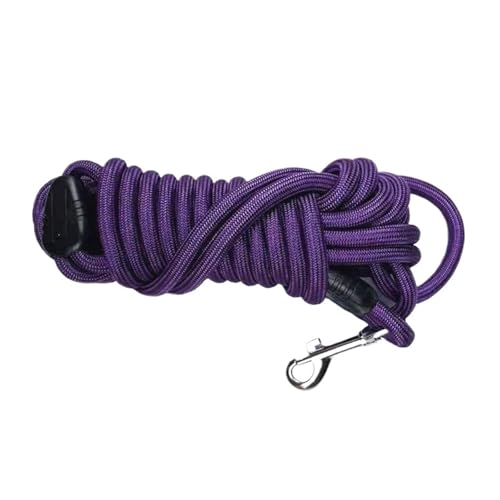 Strapazierfähige Nylon-Hundeleine, 5 m/10 m/15 m, ideal für Rückruf- und Agility-Training, maßgeschneidert, geeignet für mittelgroße bis große Hunde (lila, 10 m) von Generisch