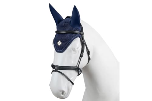 TORPOL Pferde Ohrenhaube aus Baumwolle – Fliegenohren Ohrenschutz für Pferd & Pony, Handgehäkelt, Verschiedene Größen & Farben, atmungsaktiv & Insektenschutz (Dark Blue, X-Full) von Generisch