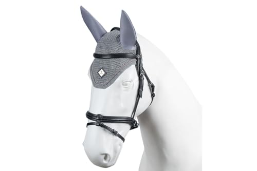 TORPOL Pferde Ohrenhaube aus Baumwolle – Fliegenohren Ohrenschutz für Pferd & Pony, Handgehäkelt, Verschiedene Größen & Farben, atmungsaktiv & Insektenschutz (Gray, Cob) von Generisch
