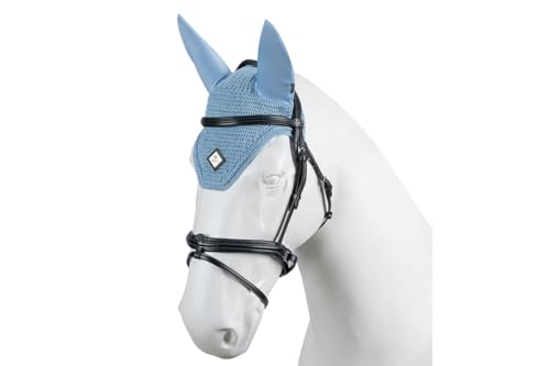 TORPOL Pferde Ohrenhaube aus Baumwolle – Fliegenohren Ohrenschutz für Pferd & Pony, Handgehäkelt, Verschiedene Größen & Farben, atmungsaktiv & Insektenschutz (Light Blue, X-Full) von Generisch
