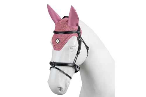 TORPOL Pferde Ohrenhaube aus Baumwolle – Fliegenohren Ohrenschutz für Pferd & Pony, Handgehäkelt, Verschiedene Größen & Farben, atmungsaktiv & Insektenschutz (Rose, X-Full) von Generisch
