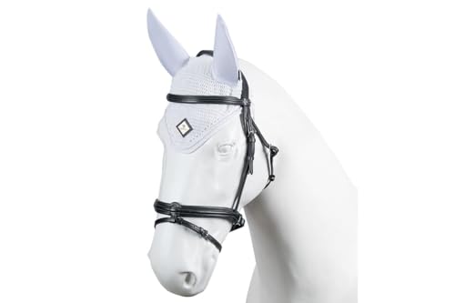 TORPOL Pferde Ohrenhaube aus Baumwolle – Fliegenohren Ohrenschutz für Pferd & Pony, Handgehäkelt, Verschiedene Größen & Farben, atmungsaktiv & Insektenschutz (White, X-Full) von Generisch