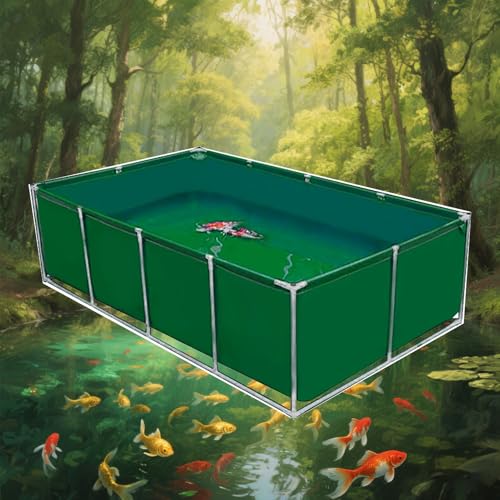 Temporäres Fischhaltebecken mit Ablassventil, leicht montierbar, 1 x 1 m Segeltuch-Aquariumpool für Schildkrötenzucht von Generisch