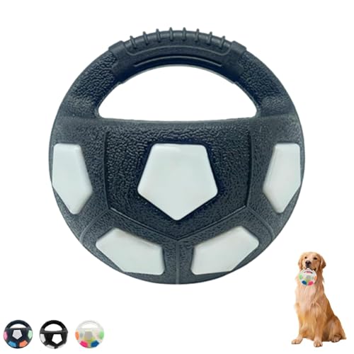 The Dog Calming Ball, Pet Dog Football Shape Toy, Interactive Toss and Fetch Play, Rubber, Squeaky, for Water Play, Training & Outdoor Game (Black A*2) von Generisch