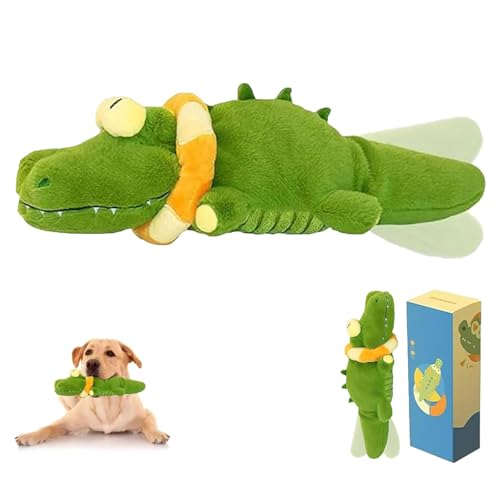 The Mellow Dog - Calming Crocodile, Calming Crocodile Dog Toy, Cute Interactive Dogs Toy, Automatic Tail - Wagging, Machine Washable USB Charging, Interactive & Emotional Support Plush (one) von Generisch