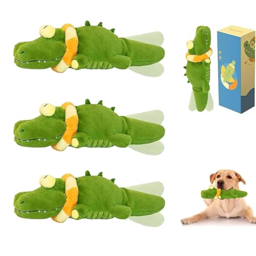 The Mellow Dog - Calming Crocodile, Calming Crocodile Dog Toy, Cute Interactive Dogs Toy, Automatic Tail - Wagging, Machine Washable USB Charging, Interactive & Emotional Support Plush (three) von Generisch