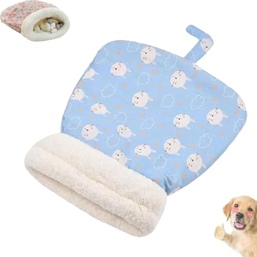 Thrivenget Gemütliches Haustiernest für Katzen und Hunde, Katzenschlafsack für Hauskatzen, 2025 Neuer Katzenschlafsack, weiches Plüsch-Katzenhöhlenbett (Blue Cat,18 * 22inch) von Generisch