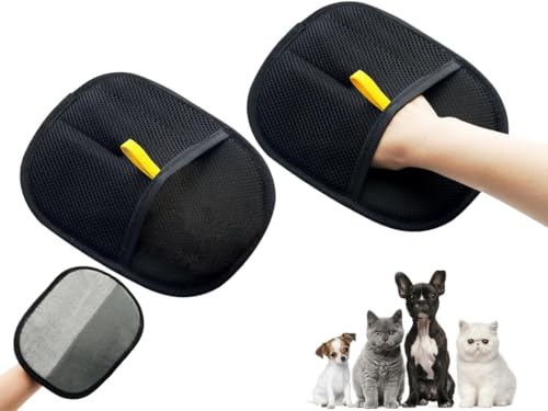Tierhaarentferner, 1 Stück/2 Stück/3 Stück, wiederverwendbare statische Entfernungshandschuhe, Tierhaare, Reinigungshandschuh zum Waschen, Enthaaren, Fellpflege, für Couch, Möbel, Teppich, Autositz von Generisch