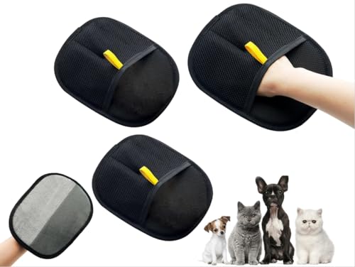 Tierhaarentferner, 1 Stück/2 Stück/3 Stück, wiederverwendbare statische Entfernungshandschuhe, Tierhaare, Reinigungshandschuh zum Waschen, Enthaaren, Fellpflege, für Couch, Möbel, Teppich, Autositz von Generisch