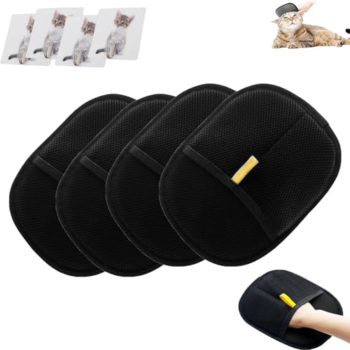 Tierhaarentferner Handschuhe, Elektrostatischer Petlova Sweep Handschuh, Yomi Tierhaarentferner Handschuh, Doppelseitiger Fellpflege-Handschuh für Hunde und Katzen (A4) von Generisch