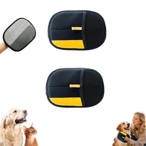 Tierhaarentferner-Handschuhe, verbesserter Tierhaarentferner-Handschuh, doppelseitige Haustierpflege-Handschuhe, elektrostatische Entfernung für Katze, Hund, für Couch, Möbel, Teppich, Autositz (2 von Generisch