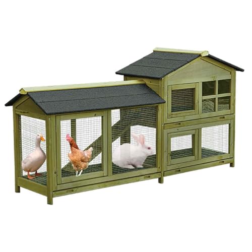 Tierkäfig mit Rampe und wasserdichtem Dach, mehrstöckiges Laufgitter für Hunde, Hühner, Wachteln, Kaninchen und kleine Haustiere von Generisch