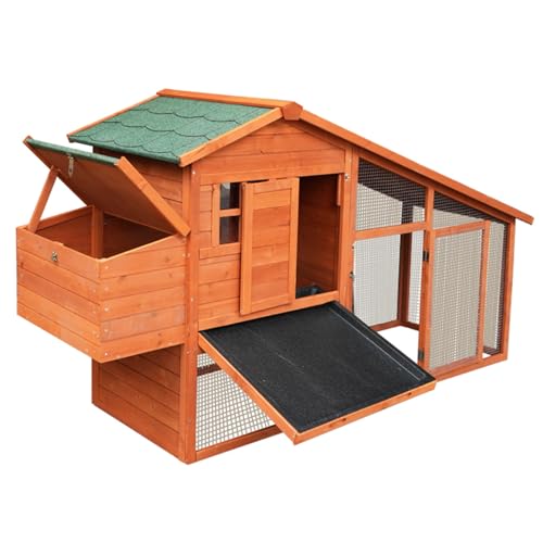 Tierstall für den Außenbereich, robuster Metallgitterkäfig mit wasserabweisendem Dach, ideal für Kaninchen, Meerschweinchen, Hühner von Generisch