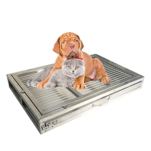 Tragbare Edelstahl-Hundetoilette – Haustier-Toilettenschale für drinnen und draußen, leicht zu reinigen, 106 x 76 x 7,5 cm, langlebige und hygienische Badezimmermatte von Generisch