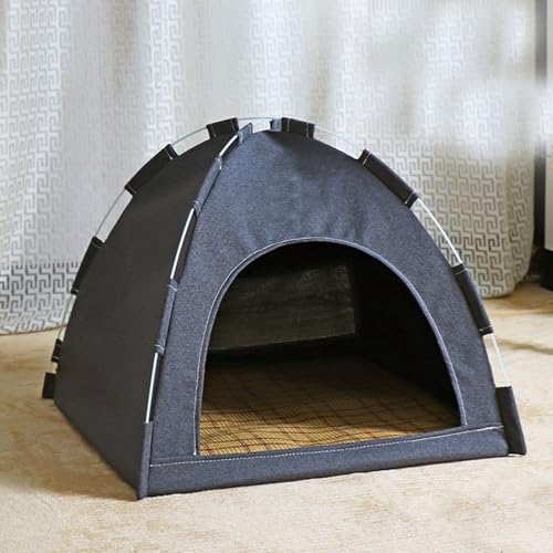 Tragbare Hundebox aus Leinenstoff, Haustierzelt, mit abnehmbarem, waschbarem Bezug für kleine und mittelgroße Hunde, Grau, 68 x 68 x 60 cm Tragbare Hundebox aus Leinenstoff, Haustierzelt, mit abnehmbarem, waschbarem Bezug für kleine und mittelgroße Hunde, Grau, 68 x 68 x 60 cm von Generisch