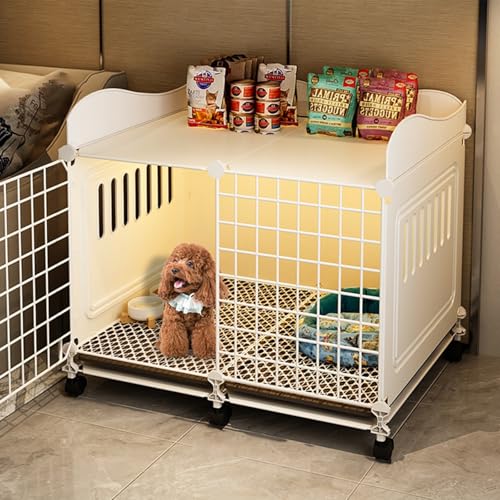 Tragbare Hundebox mit Rollen und oberem Regal, einfach zu installieren und zu reinigen, ideal für Welpen und kleine bis mittelgroße Hunde, langlebiges Gehege für Zuhause oder Reisen Tragbare Hundebox mit Rollen und oberem Regal, einfach zu installieren und zu reinigen, ideal für Welpen und kleine bis mittelgroße Hunde, langlebiges Gehege für Zuhause oder Reisen von Generisch