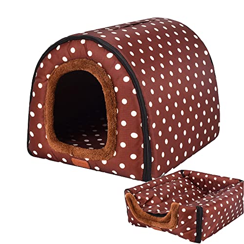 Tragbare Iglu-Hundehütte mit abnehmbarem, waschbarem Dach, große, gemütliche Höhle, Haustier-Sofabett zum Schlafen, faltbares und rutschfestes Design, ideal für kleine bis mittelgroße Haustiere Tragbare Iglu-Hundehütte mit abnehmbarem, waschbarem Dach, große, gemütliche Höhle, Haustier-Sofabett zum Schlafen, faltbares und rutschfestes Design, ideal für kleine bis mittelgroße Haustiere von Generisch