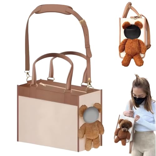 Tragbare Süße Tragetasche für Hundeausflüge mit Einer Schulter, Hundehandtasche aus PU-Leder, Umhängetasche für Kleine Hunde und Katzen (S) von Generisch