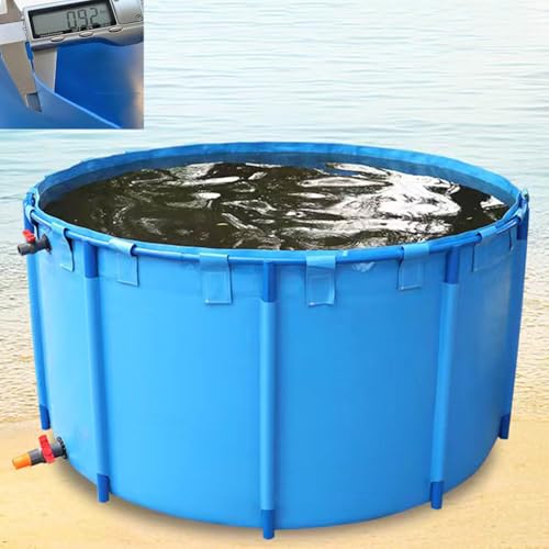 Tragbarer Fischteich – faltbarer runder Aquakultur-Wassertank für den Innen- und Außenbereich, robuster Canvas-Zisterne für temporäre Fischaufbewahrung, verschleißfestes Design von Generisch