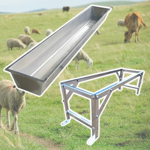 Tragbarer Futter- und Wassertrog mit hohem Halter, leicht zu reinigendes Design für Outdoor, Schuppen und Weide von Generisch