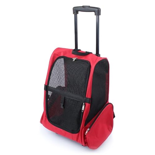 Tragbarer Haustiertrolley mit Rollen & Rucksackfunktion - Leicht faltbar für Hunde/Katzen, Atmungsaktives Mesh, Oxfordstoff & Stahlrahmen, Flüsterleise Räder, 2-in-1 Transportbox Tragbarer Haustiertrolley mit Rollen & Rucksackfunktion - Leicht faltbar für Hunde/Katzen, Atmungsaktives Mesh, Oxfordstoff & Stahlrahmen, Flüsterleise Räder, 2-in-1 Transportbox von Generisch
