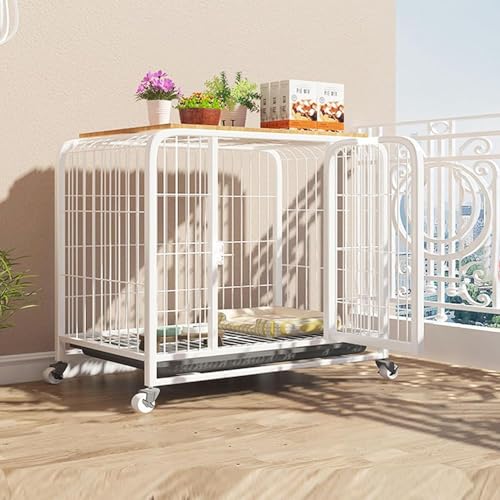 Tragbarer Hundehüttenkäfig mit sicherem Fluchtschutz, abnehmbarem Tablett und einfachen Installationsrädern für kleine bis mittelgroße Hunde von Generisch