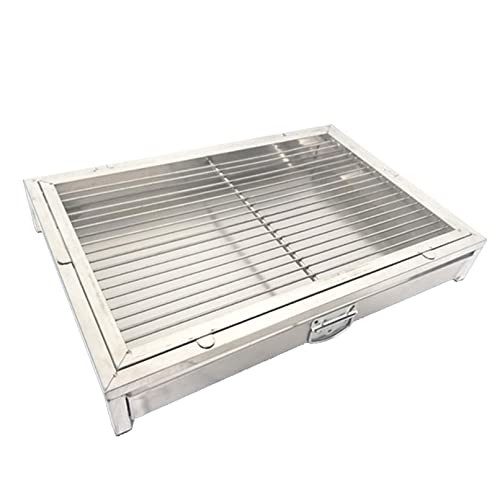 Tragbarer Hundetöpfchentrainer – abschließbares herausziehbares Tablett, Edelstahl, für drinnen und draußen, Welpentoilette für einfaches Einbrechen (85 x 58 x 7,5 cm) von Generisch