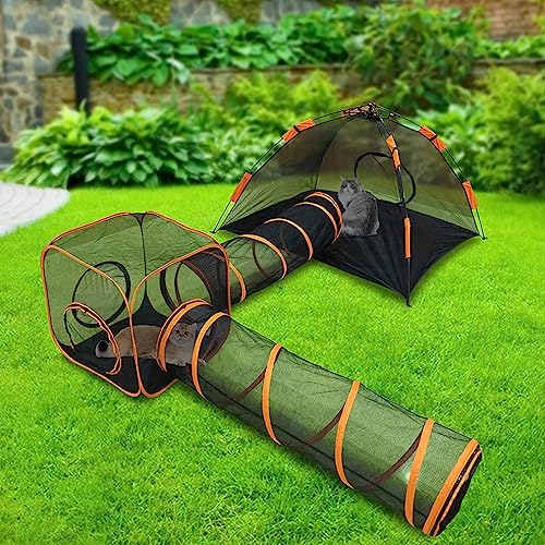Tragbarer Laufstall für Haustiere mit lustigem Tunnel, wasserdichter Fluchtkäfig für Indoor-Outdoor-Übungen, geeignet für Hamster, Meerschweinchen, Kätzchen, Welpen, Kaninchen, Igel von Generisch