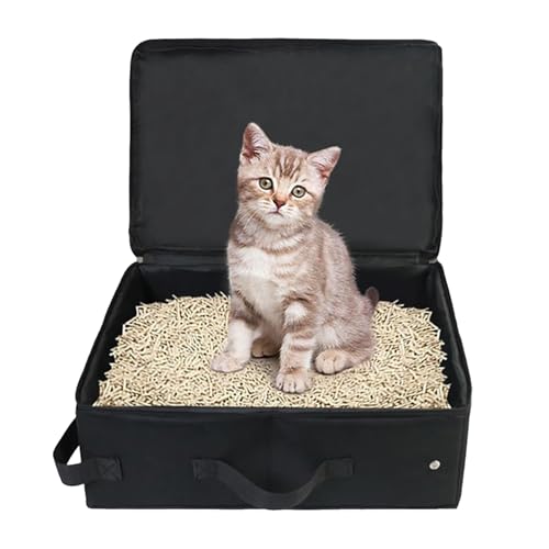 Tragbares Katzenklo - Tragbare Katzentoilette Für Katzen | wasserdichte Katzentrage Mit Deckel & Griff Für Zuhause Camping Outdoor Tragbares Katzenklo - Tragbare Katzentoilette Für Katzen | wasserdichte Katzentrage Mit Deckel & Griff Für Zuhause Camping Outdoor von Generisch